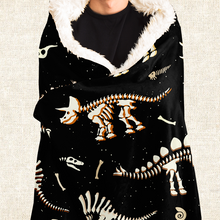 Load image into Gallery viewer, Personalized Name-O-Saurus Hooded Blanket