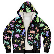 Load image into Gallery viewer, Personalized Dope Dinos Zip-Up Hoodie