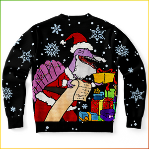 Personalized X-Mas Meal Ugly Christmas Sweatshirt (W/ Knit Texture Effect)
