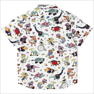 Personalized Dino Swag Youth Button-Up Shirt