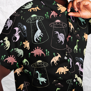 Personalized Dino Abduction Button-Up Shirt