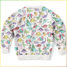 Load image into Gallery viewer, Personalized Jolly Dinos Christmas Youth Sweatshirt