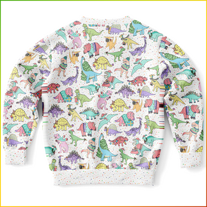 Personalized Jolly Dinos Christmas Youth Sweatshirt