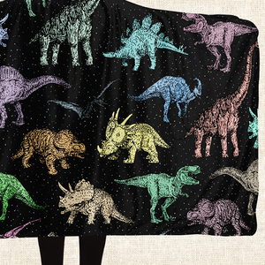 Personalized Dinotastic Hooded Blanket