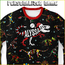 Load image into Gallery viewer, Personalized Jingle Bones Ugly Christmas Sweatshirt (W/ Knit Texture Effect)