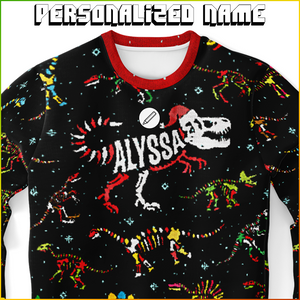 Personalized Jingle Bones Ugly Christmas Sweatshirt (W/ Knit Texture Effect)