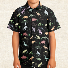 Load image into Gallery viewer, Personalized Dino Abduction Youth Button-Up Shirt
