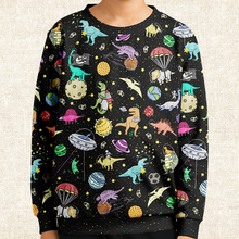 Load image into Gallery viewer, Personalized Interstellar Dinos Youth Sweatshirt