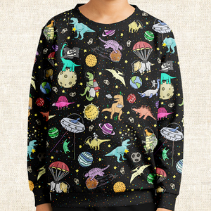 Personalized Interstellar Dinos Youth Sweatshirt
