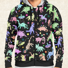 Load image into Gallery viewer, Personalized Dope Dinos Zip-Up Hoodie