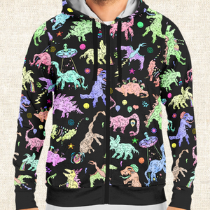Personalized Dope Dinos Zip-Up Hoodie