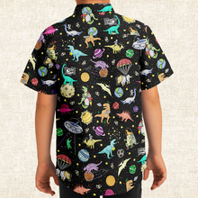 Load image into Gallery viewer, Personalized Interstellar Dinos Youth Button-Up Shirt