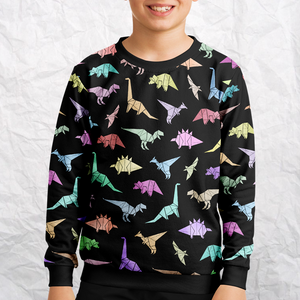 Personalized Dinorigami Youth Sweatshirt