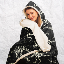 Load image into Gallery viewer, Personalized Diggin&#39; Dinos Hooded Blanket