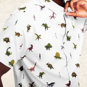 Personalized Jurassic Pixels Button-Up Shirt