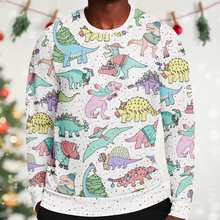 Load image into Gallery viewer, Personalized Jolly Dinos Christmas Sweatshirt