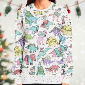 Personalized Jolly Dinos Christmas Sweatshirt