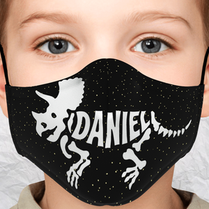 Personalized Three Horned Fossil Face Mask