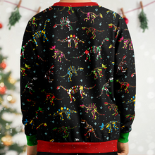 Load image into Gallery viewer, Personalized Jingle Bones Ugly Christmas Youth Sweatshirt (W/ Knit Texture Effect)