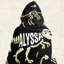 Load image into Gallery viewer, Personalized Name-O-Saurus Hooded Blanket