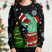 Load image into Gallery viewer, Personalized X-Mas Meal Ugly Christmas Youth Sweatshirt (W/ Knit Texture Effect)
