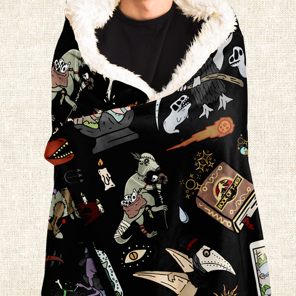 Personalized Dinoccult Hooded Blanket