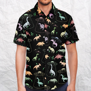 Personalized Dino Abduction Button-Up Shirt