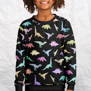 Personalized Dinorigami Youth Sweatshirt