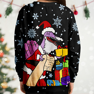 Personalized X-Mas Meal Ugly Christmas Youth Sweatshirt (W/ Knit Texture Effect)