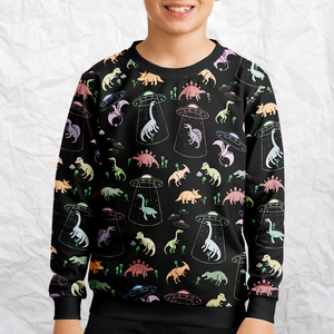 Personalized Dino Abduction Youth Sweatshirt