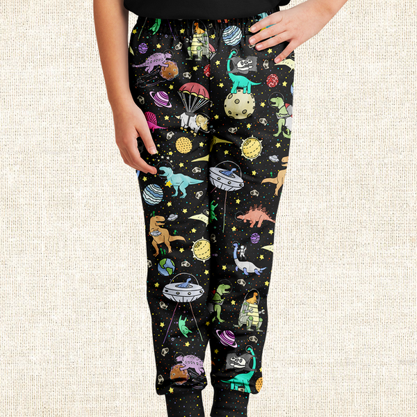 Personalized Interstellar Dinos Youth Sweatpants