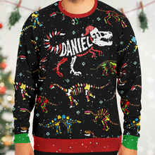 Load image into Gallery viewer, Personalized Jingle Bones Ugly Christmas Sweatshirt (W/ Knit Texture Effect)